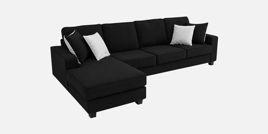 Ladybug Fabric Rhs Sectional Sofa 3 Lounger In Zed Black Colour - Febonic Living