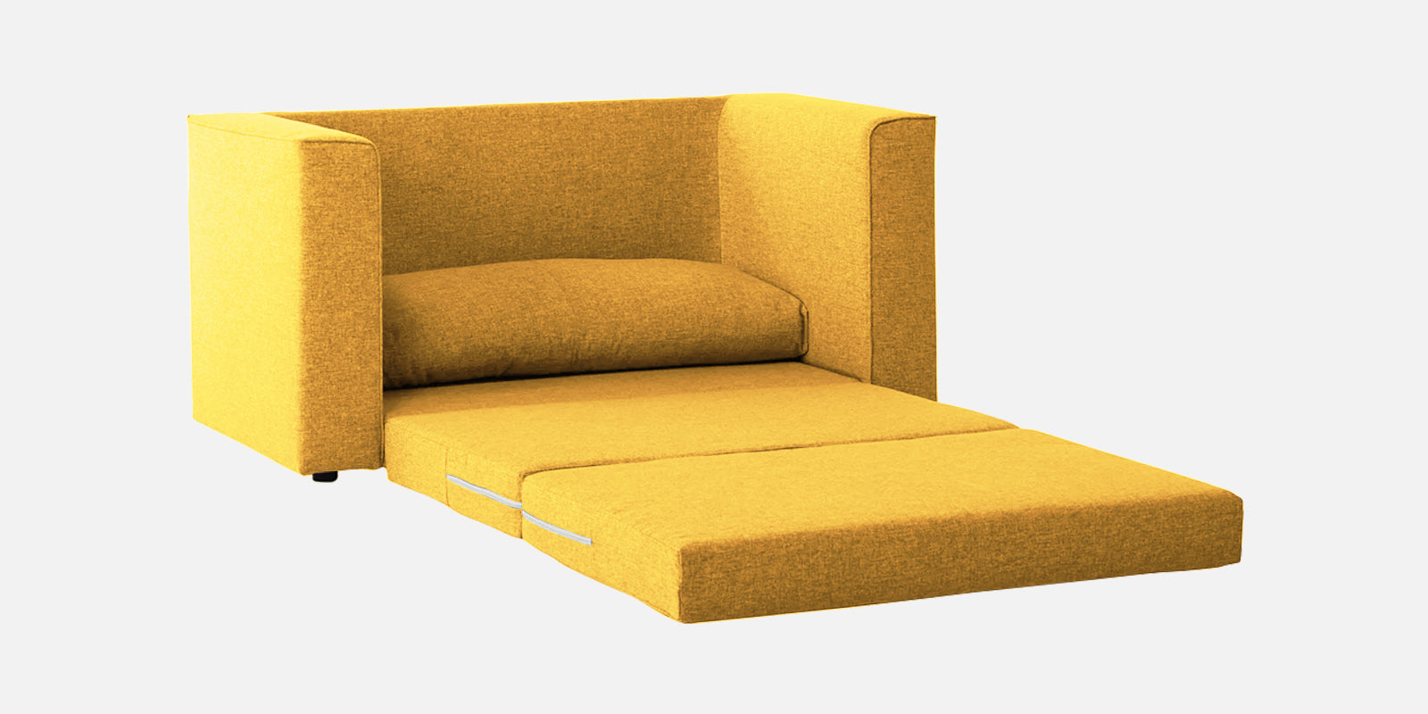 Kenia Fabric 2 Seater Convertible Sofa Cum Bed in Bold Yellow Colour