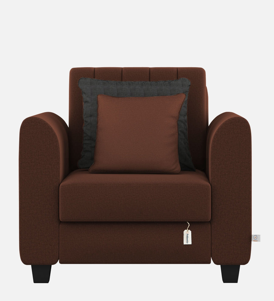 Cosmic Fabric 1 Seater Sofa In Coffee Brown Colour - Febonic Living