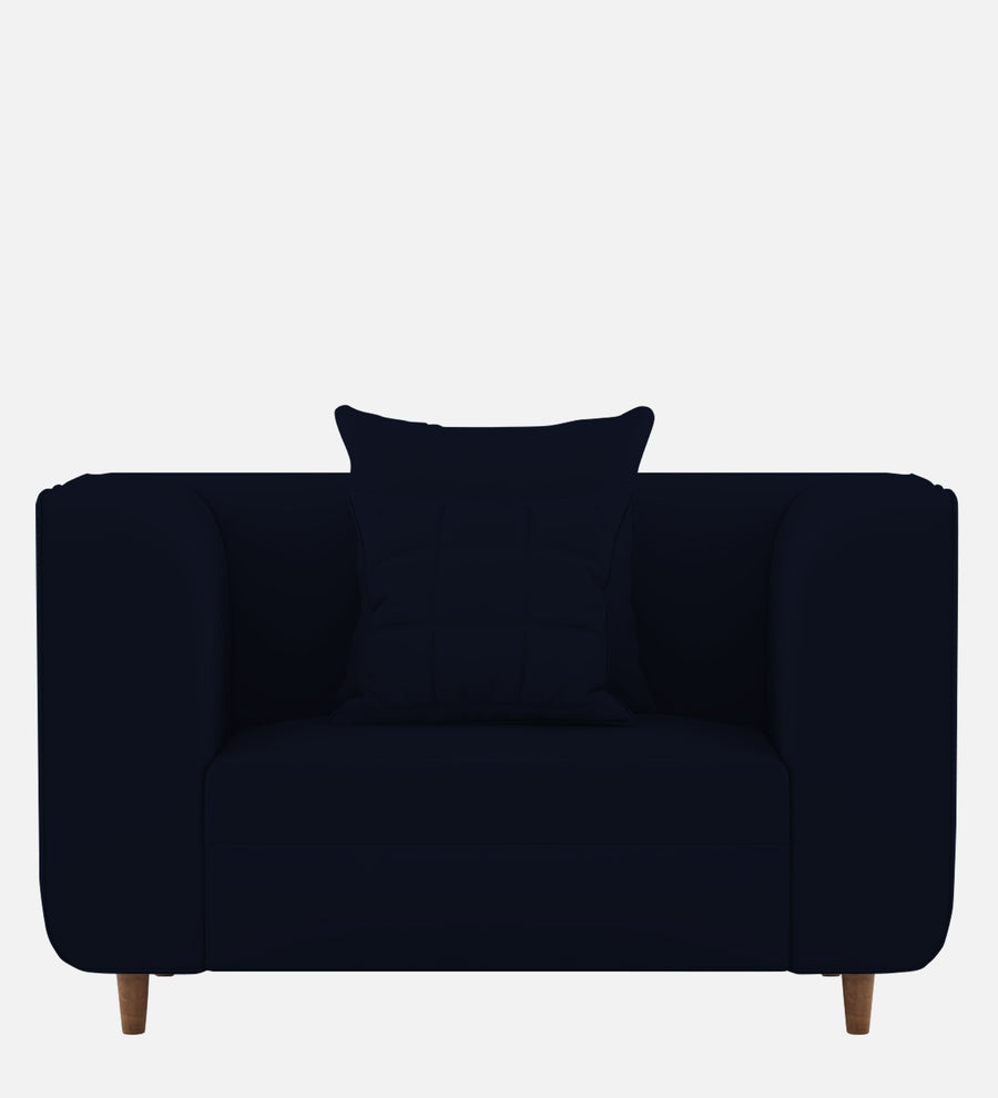 Sumo Velvet 1 Seater Sofa In Dark Blue Colour - Febonic Living