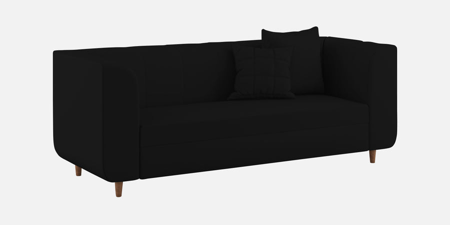 Sumo Velvet 3 Seater Sofa In Adam Black Colour - Febonic Living