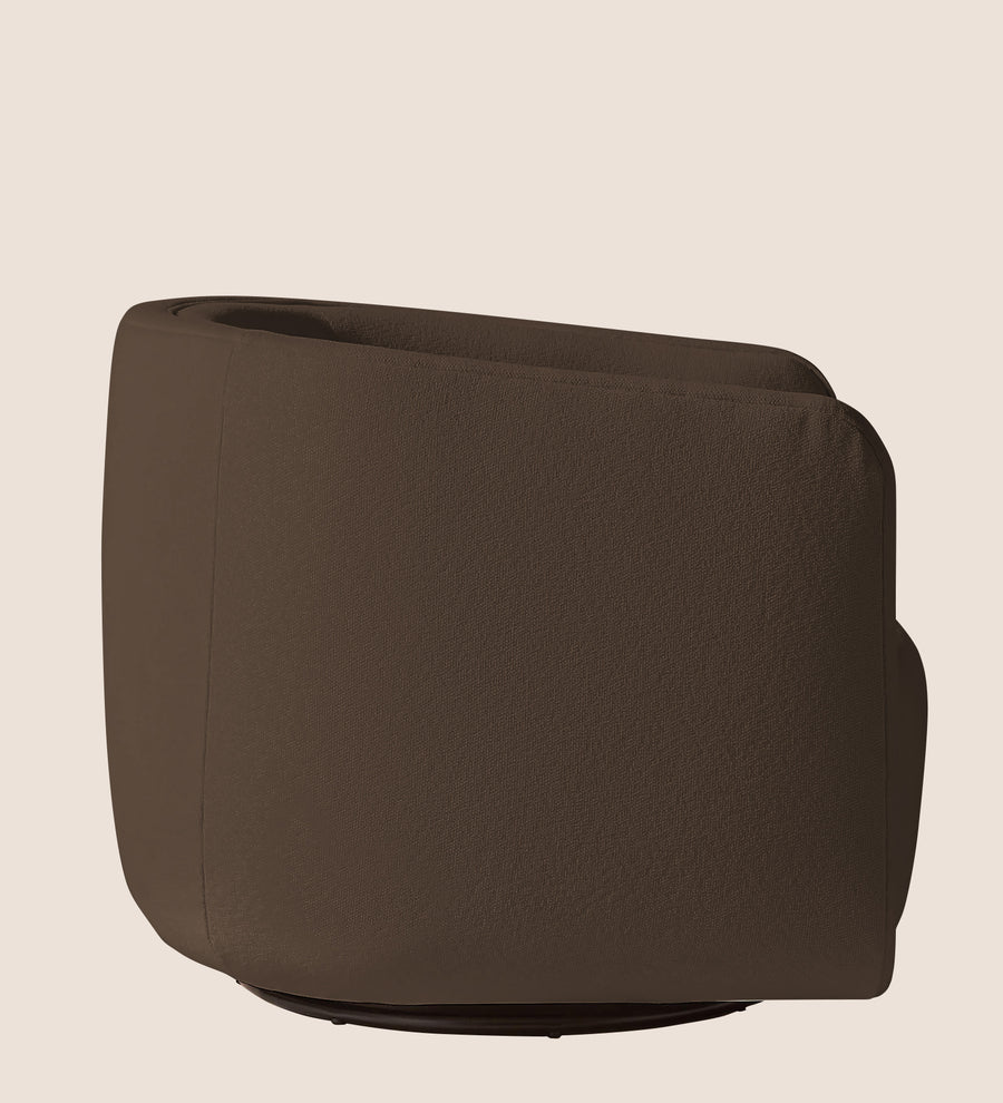 Ria Fabric Swivel Chair In Rosy Brown Colour - Febonic Living