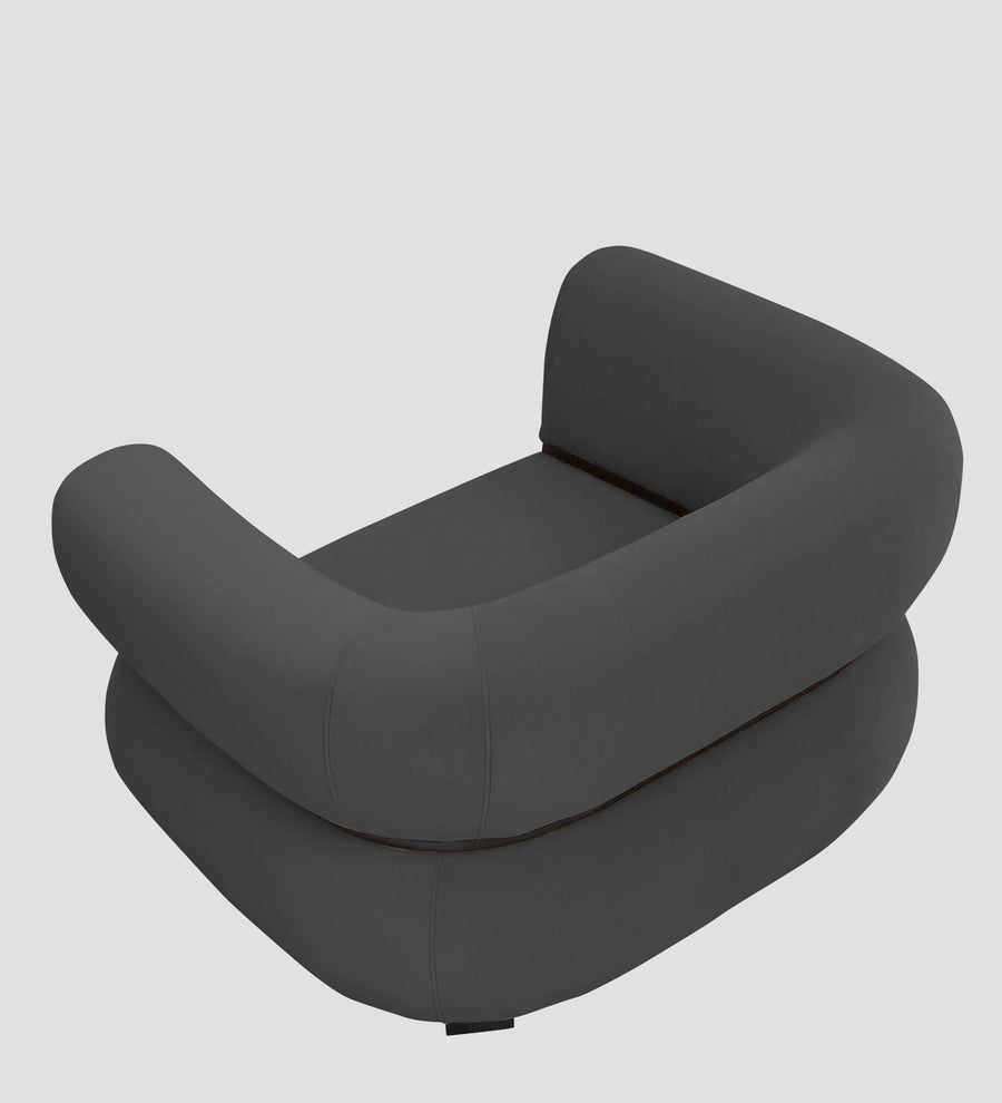 Kula Velvet 1 Seater Sofa In Davy Grey Colour - Febonic Living