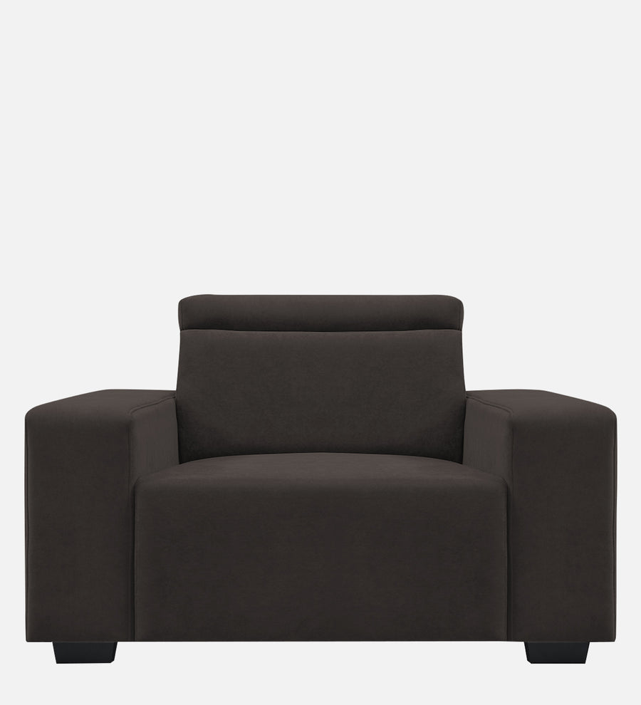 Hiro Fabric 1 Seater Sofa In Coal Brown Colour - Febonic Living