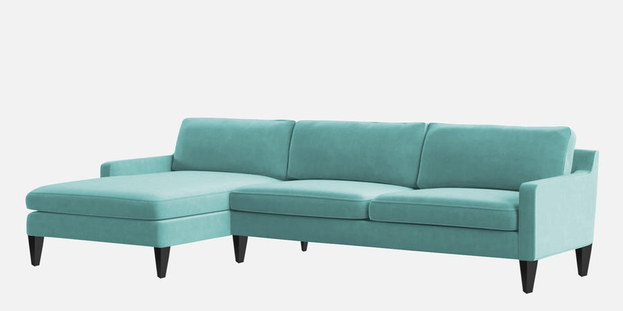 Jones Velvet Rhs Sectional Sofa 3 Lounger In Barmunda Aqua Colour - Febonic Living