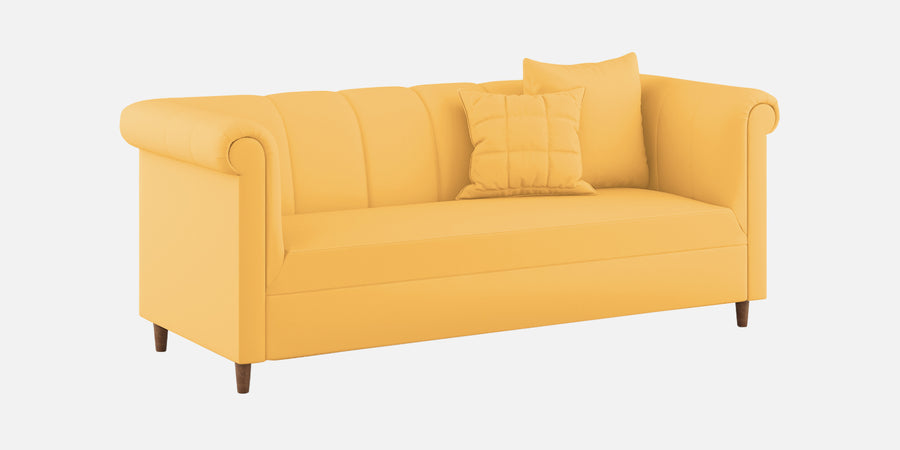 Rubi Velvet 3 Seater Sofa In Turmeric Yellow Colour - Febonic Living