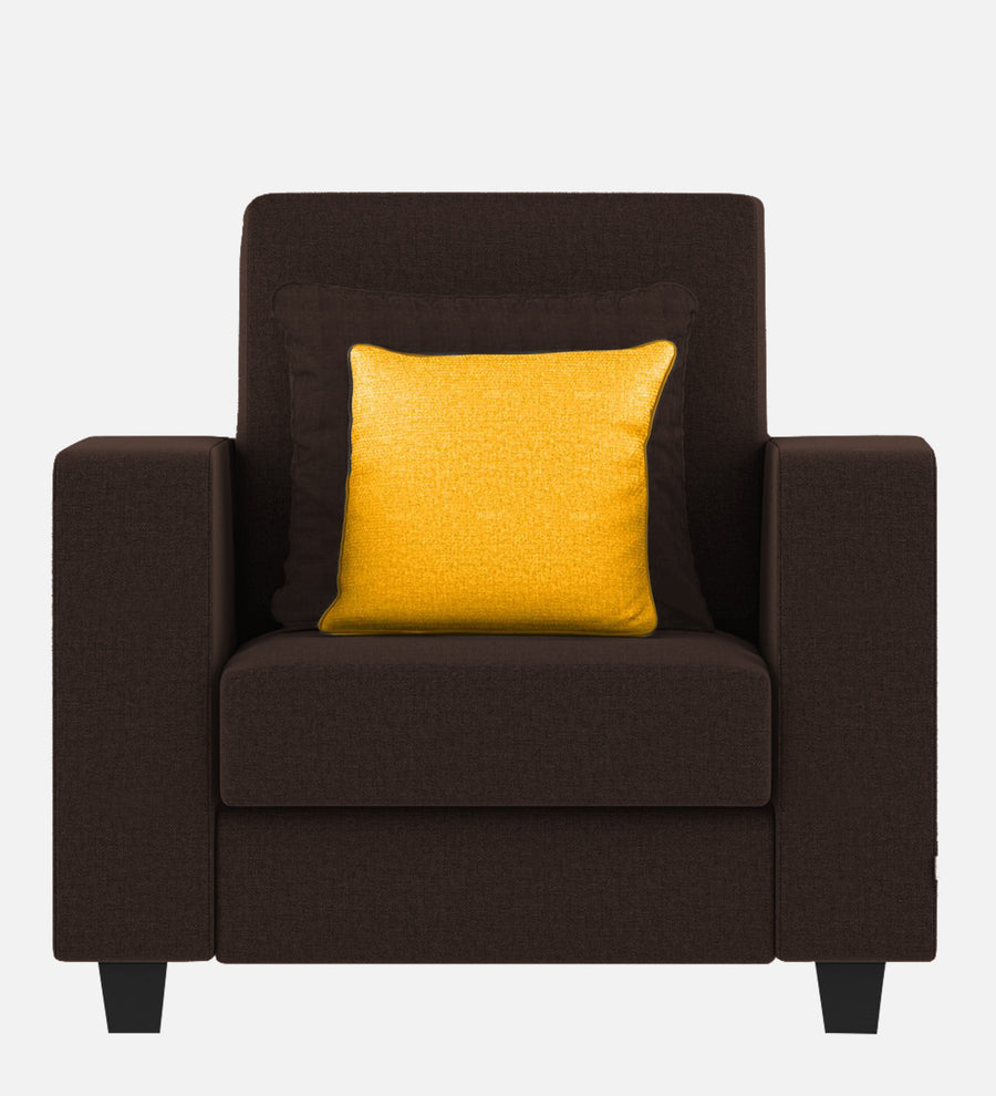 Nabi Fabric 1 Seater Sofa In Coffee Brown Colour - Febonic Living