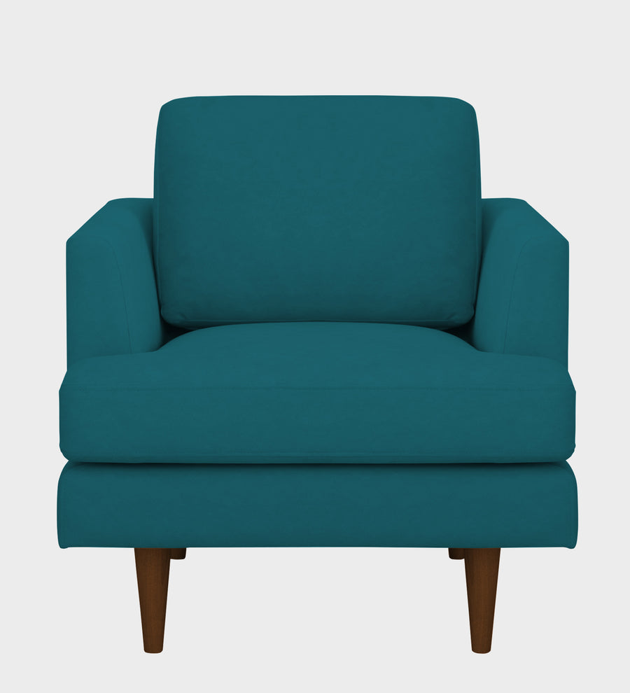 Motra Velvet 1 Seater Sofa In Pine Green Colour - Febonic Living