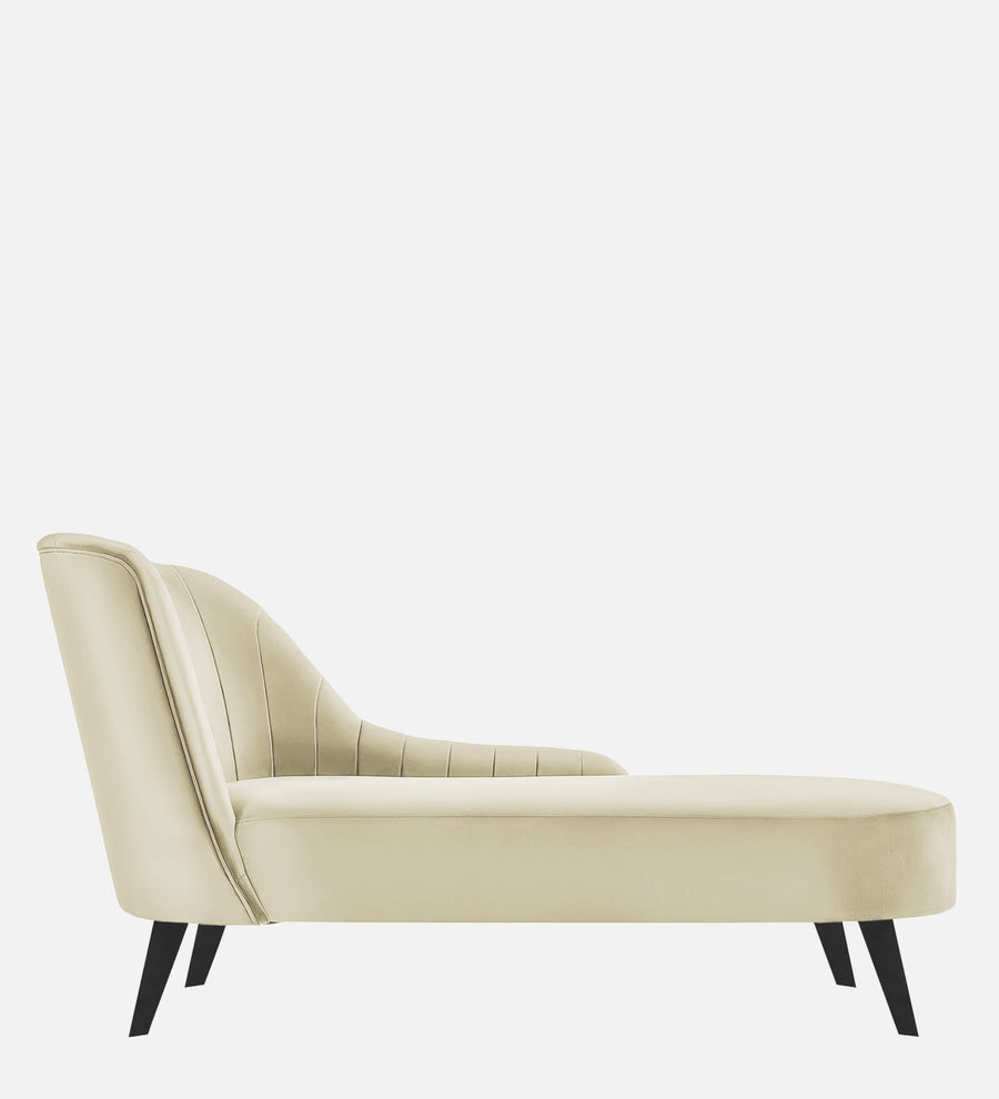 Flora Velvet Rhs Chaise Lounger In Warm White Colour - Febonic Living