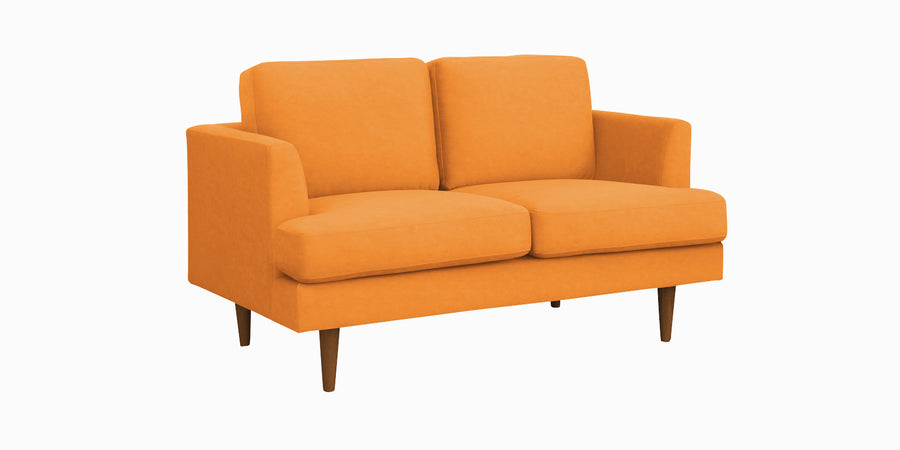 Motra Velvet 2 Seater Sofa In Tangerine Orange Colour - Febonic Living