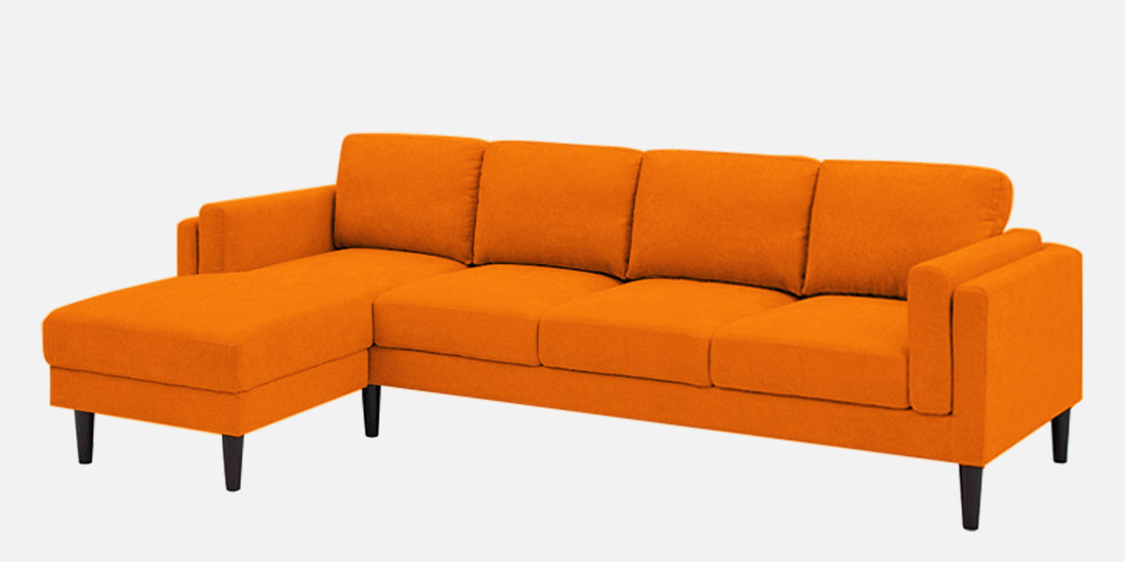 Creata Fabric RHS Sectional Sofa (3+Lounger) in Vivid Orange Colour by Febonic