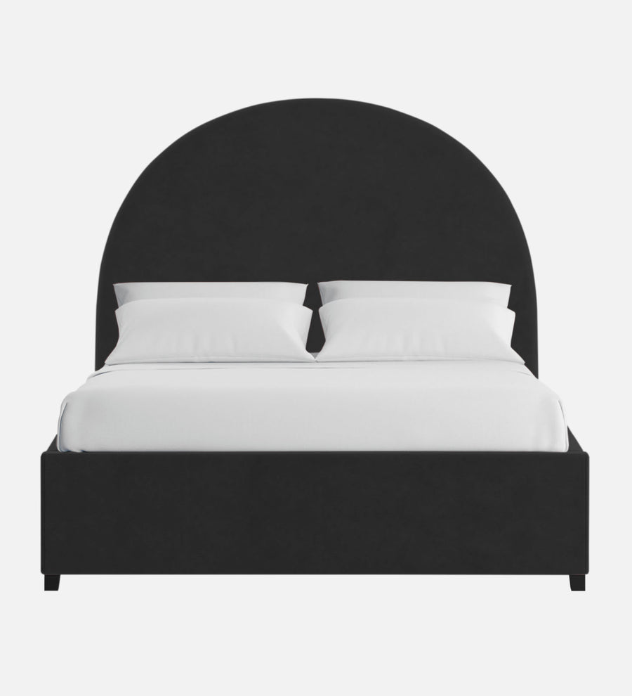 Maro Velvet Upholstered King Size Bed In Hory Grey Colour - Febonic Living