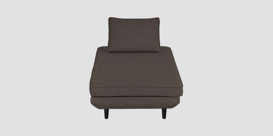 Hiver Fabric Day Bed Sofa In Caspa Brown Colour With Back Rest - Febonic Living
