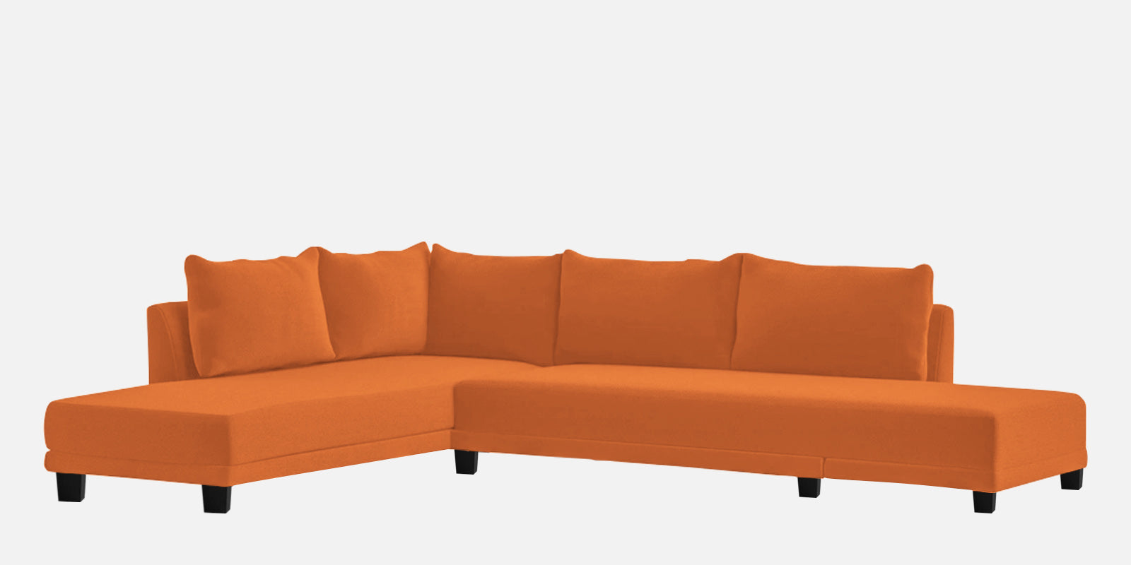 Ira Fabric RHS 6 Seater Sofa Cum Bed In Vivid Orange Colour