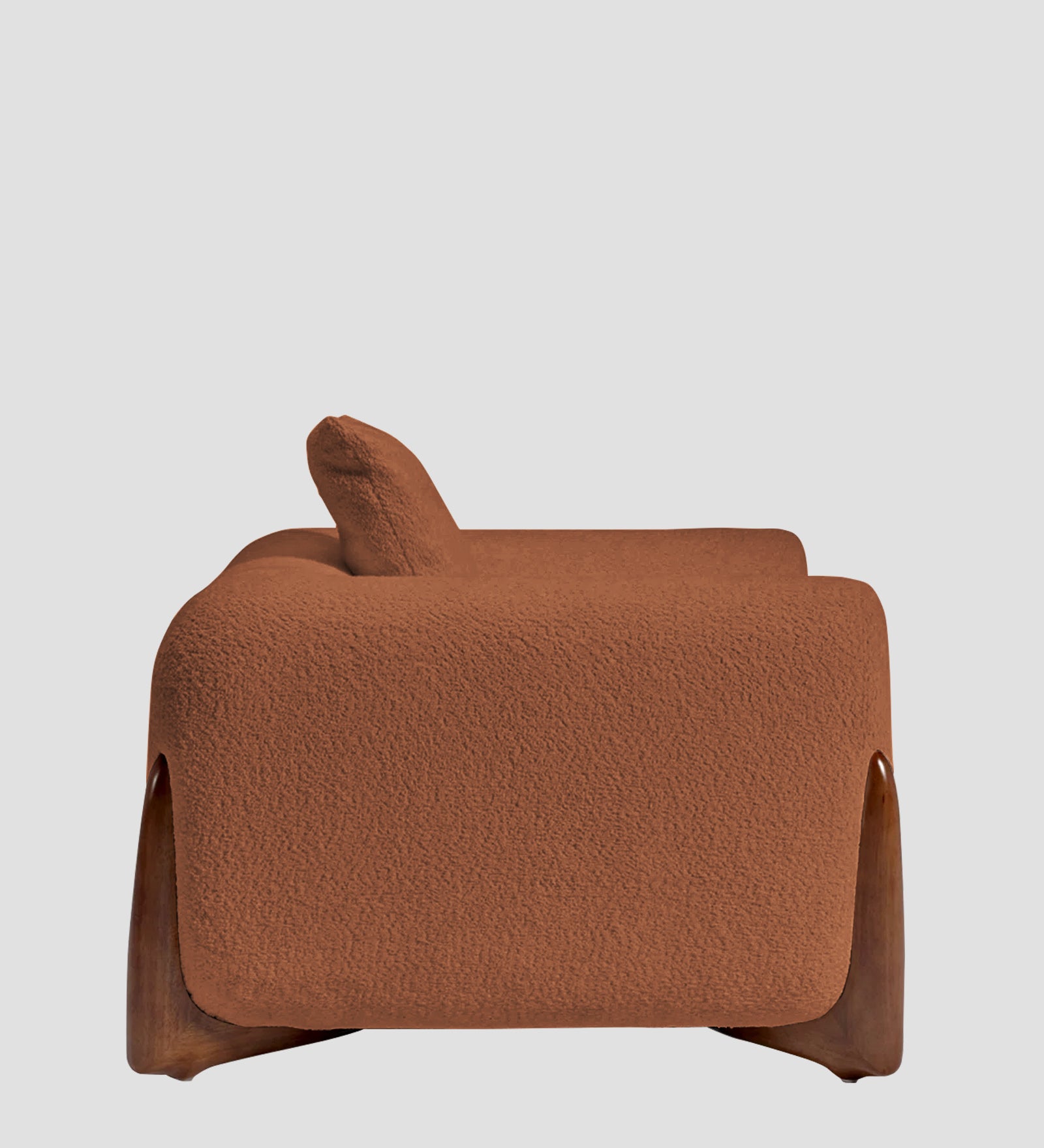 Boko Boucle 1 Seater Sofa In Light Orange  Colour - Febonic Living