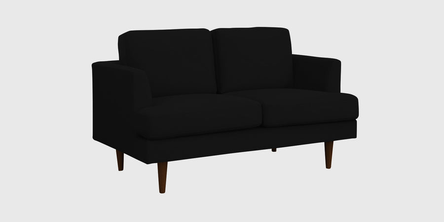 Motra Velvet 2 Seater Sofa In Adam Black Colour - Febonic Living