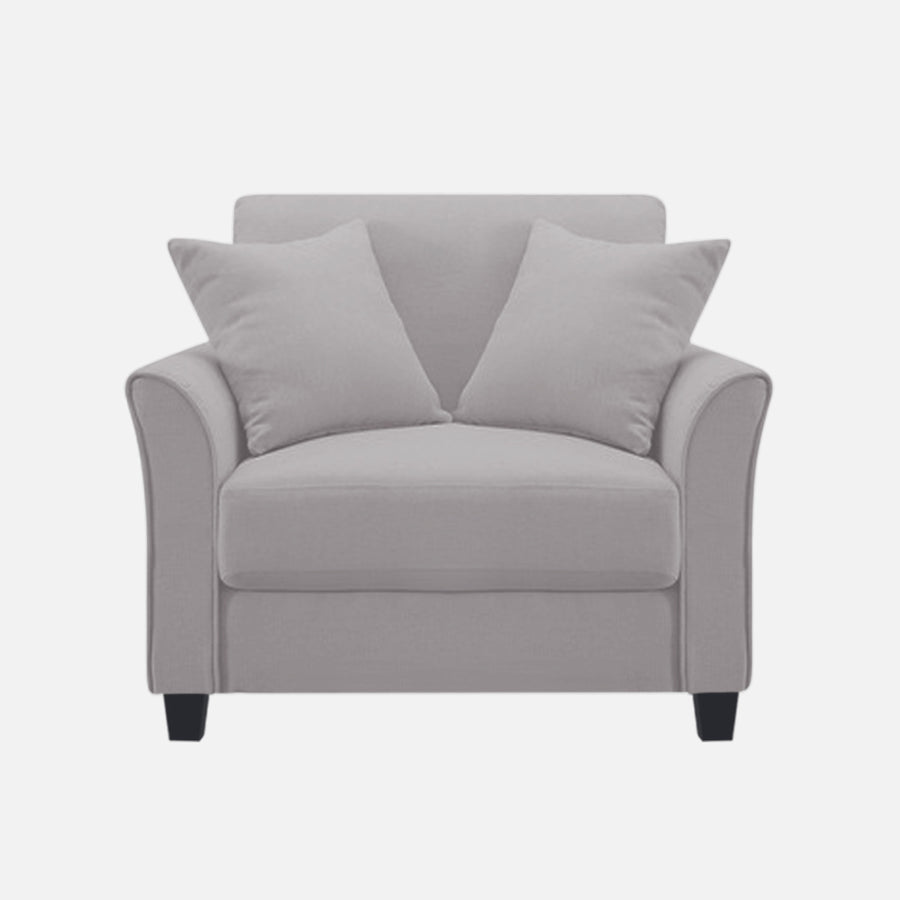 Daroo Velvet 1 Seater Sofa In Concrete Grey Colour - Febonic Living