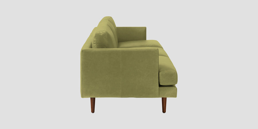 Sterio Leatherette 3 Seater Sofa In Spring Green Colour - Febonic Living