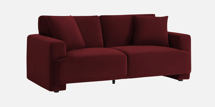 Kosta Velvet 2 Seater Sofa In Dark Maroon Colour - Febonic Living
