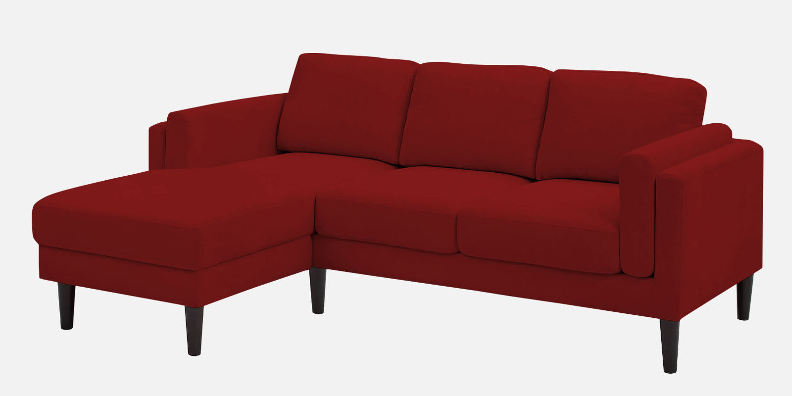 Creata Fabric RHS Sectional Sofa (2+Lounger) in Blood Maroon Colour by Febonic