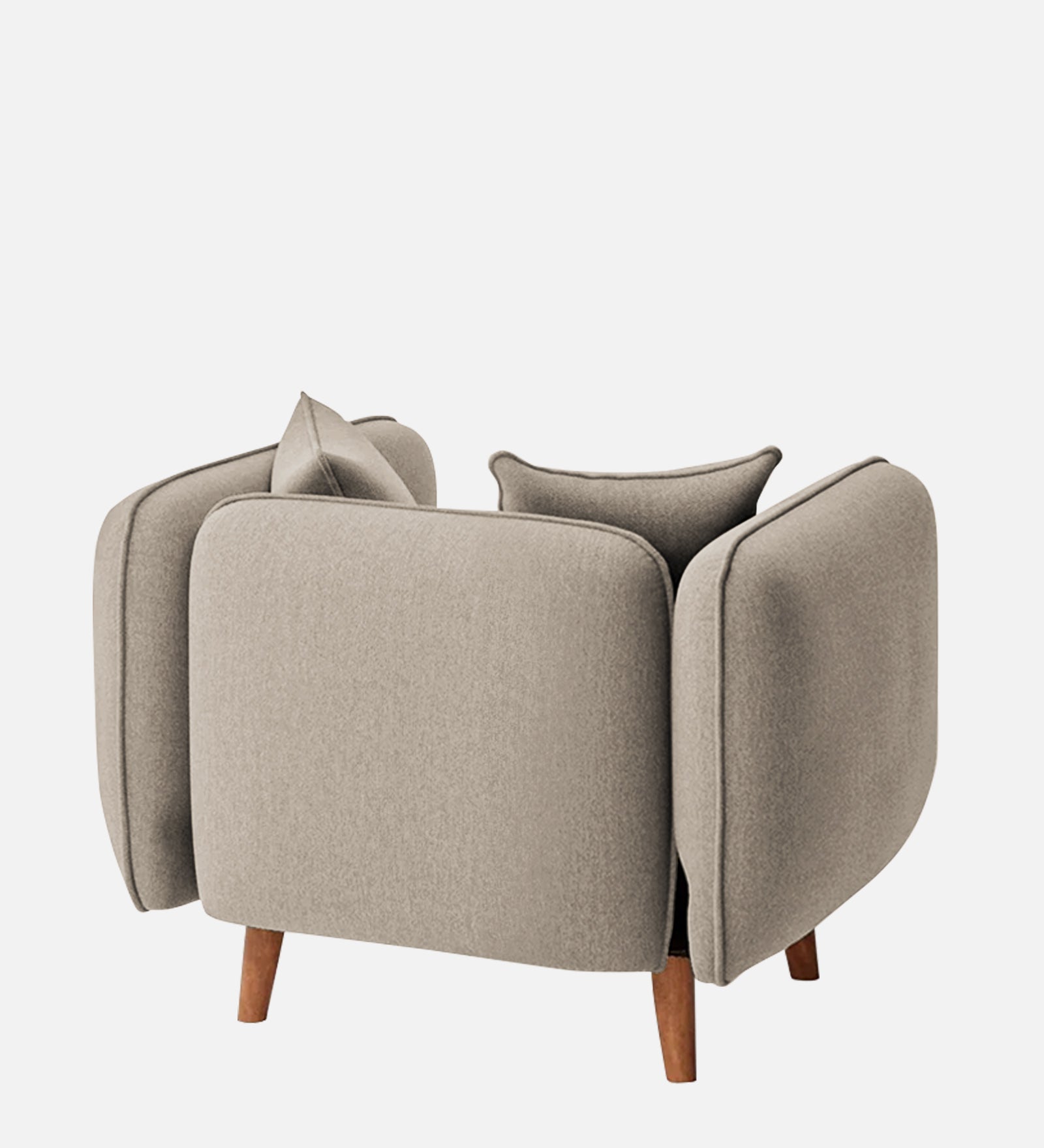 Reva Fabric 1 Seater Sofa In Khaki Beige Colour