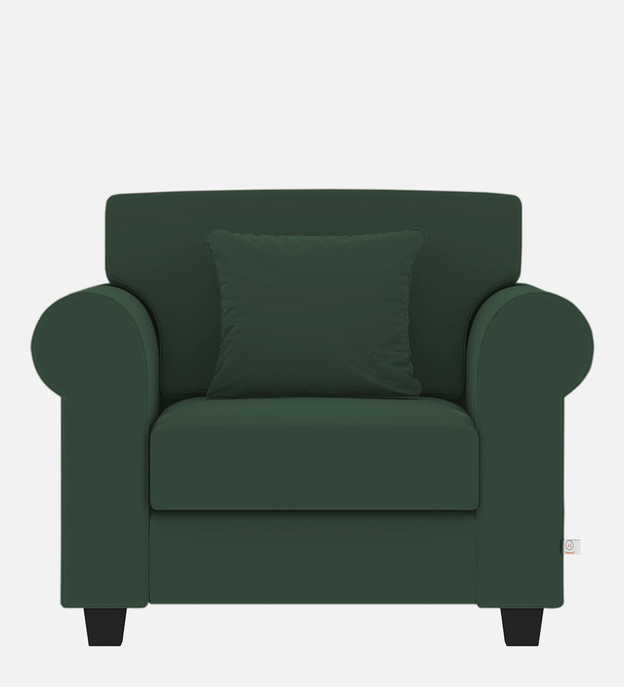 Numonk Velvet 1 Seater Sofa In Amazon Green Colour - Febonic Living