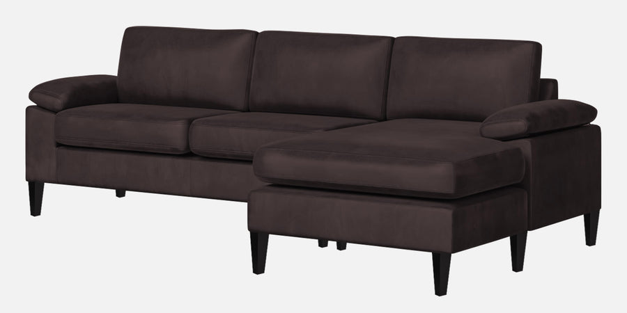 Vegas Velvet Lhs Sectional Sofa 3 Lounger In Mocha Brown Colour - Febonic Living