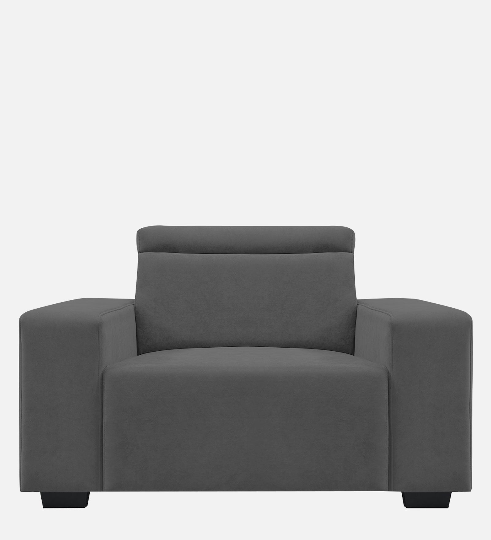 Hiro Fabric 1 Seater Sofa In  Pure Grey Colour - Febonic Living