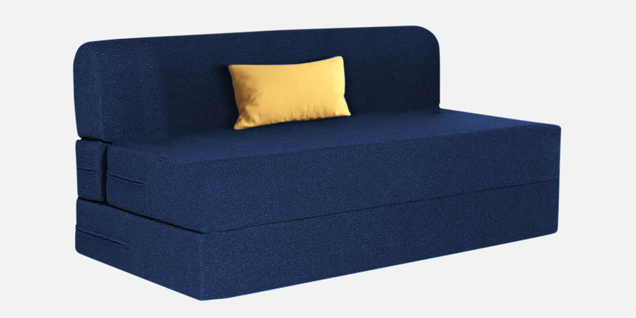 Fleepy Fabric 2 Seater Foldable Sofa Cum Bed In Royal Blue Colour - Febonic Living