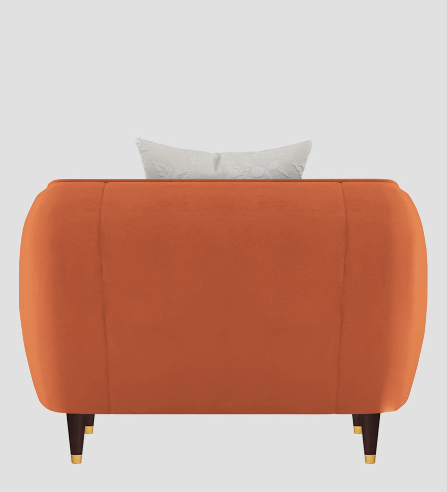 Hairo Velvet 1 Seater Sofa In Yam Orange Colour - Febonic Living
