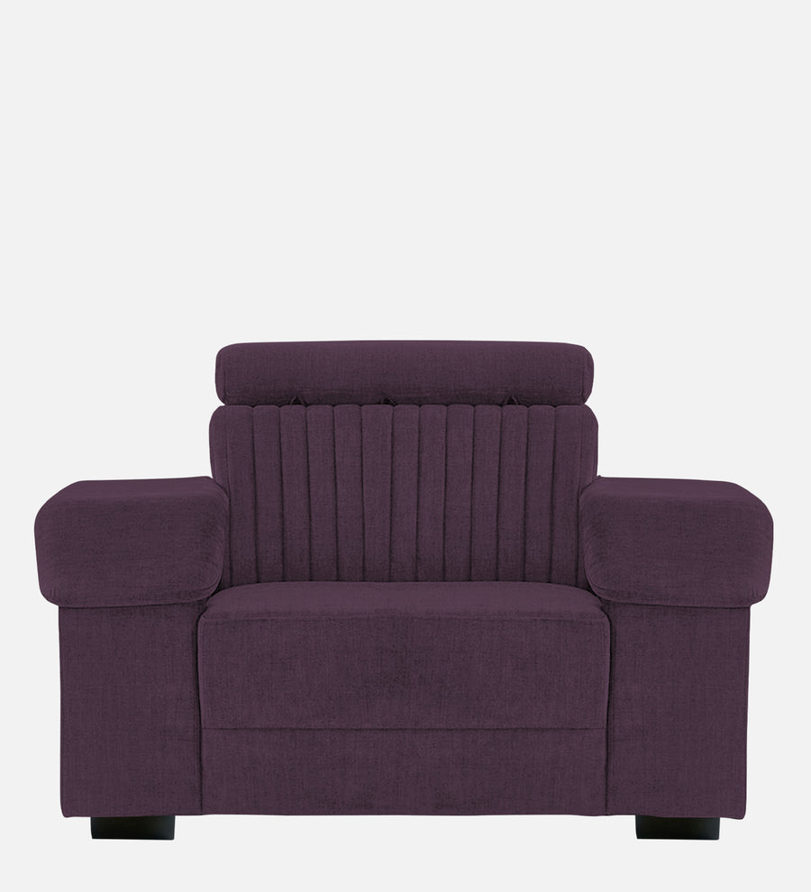 Draco Fabric 1 Seater Sofa In Greek Purple Colour - Febonic Living