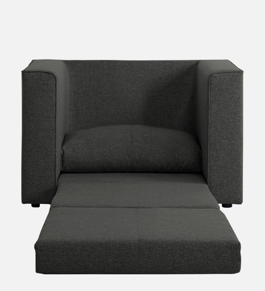Kenia Fabric 1 Seater Foldable Sofa Cum Bed In Charcoal Grey Colour - Febonic Living
