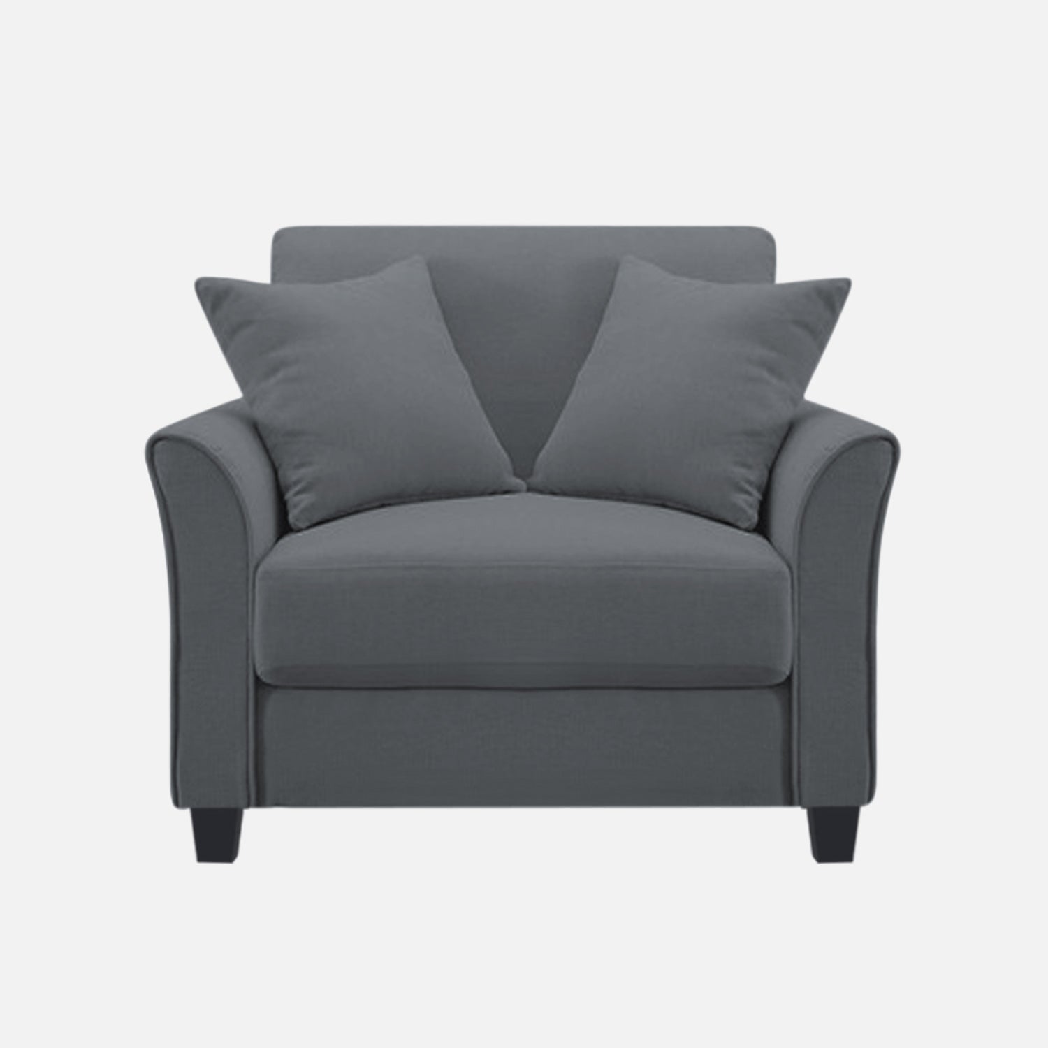 Daroo Velvet 1 Seater Sofa In Pubble Grey Colour