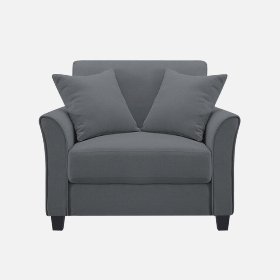 Daroo Velvet 1 Seater Sofa In Pubble Grey Colour - Febonic Living