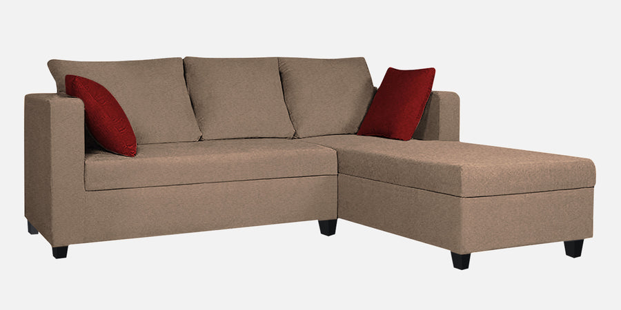 Nebula Fabric Lhs Sectional Sofa 2 Lounger In Cookie Beige Colour - Febonic Living
