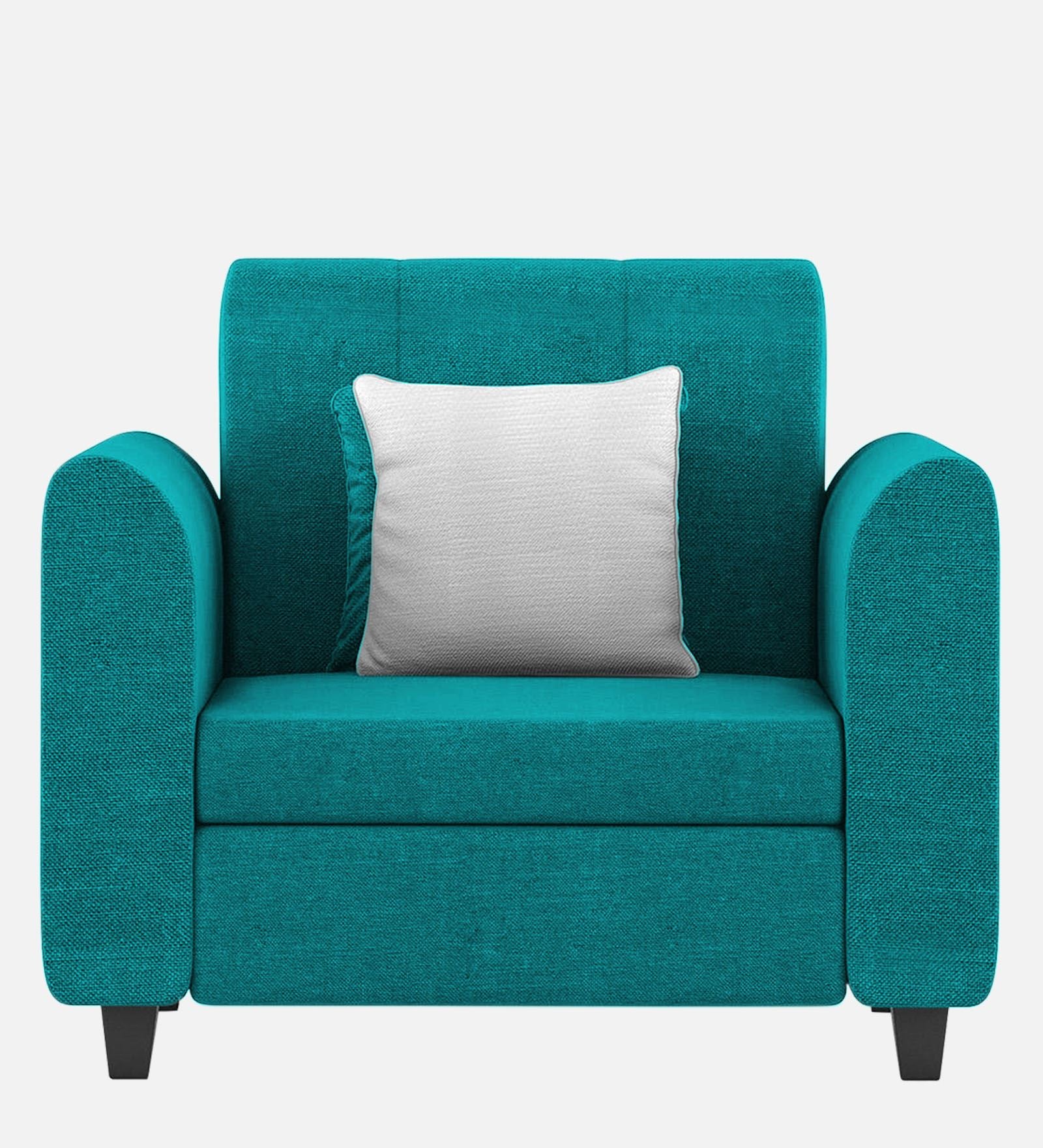 Denmark Fabric 1 Seater Sofa in Sea Green Colour