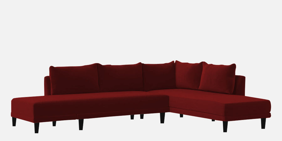 Ira Fabric Lhs 6 Seater Convertible Sofa Cum Bed In Blood Maroon Colour - Febonic Living