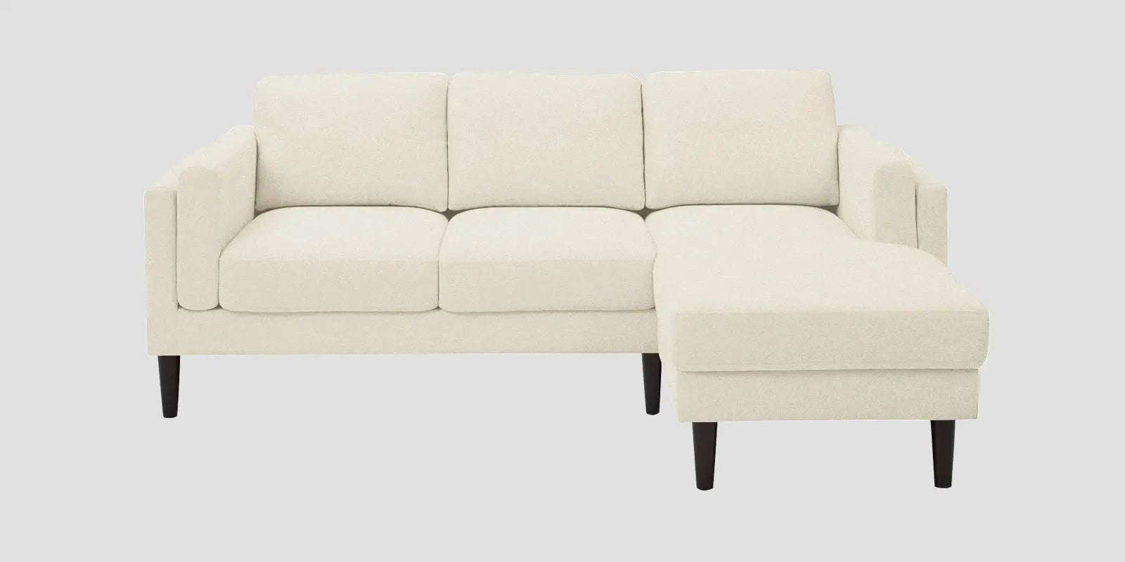 Creata Fabric LHS Sectional Sofa (2+Lounger) In Ivory Cream Colour Febonic Living