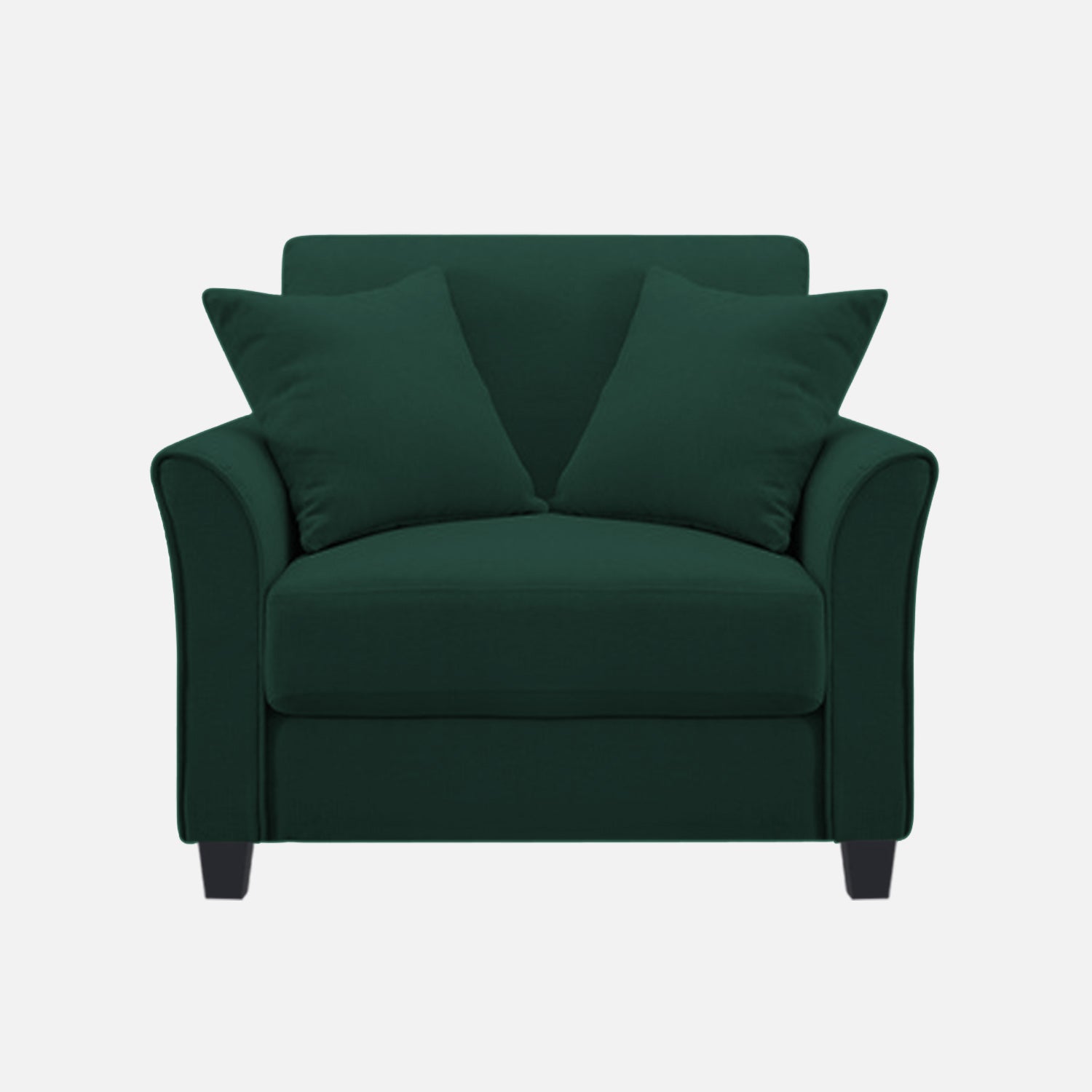 Daroo Velvet 1 Seater Sofa In Forest Green Colour