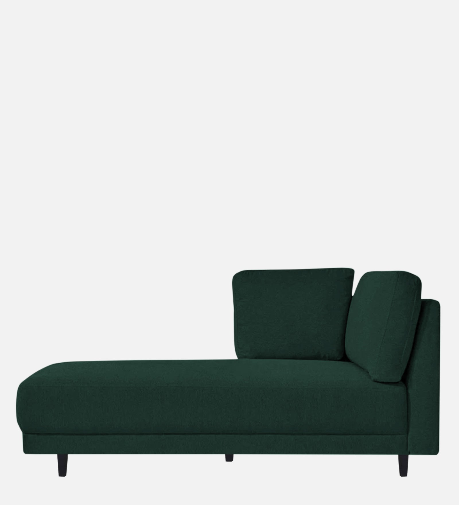 Jonze Velvet LHS Chaise Lounger in Forest Green Colour