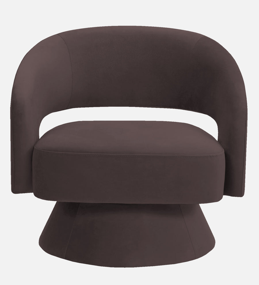 Pendra Velvet Swivel Chair In Mocha Brown Colour - Febonic Living