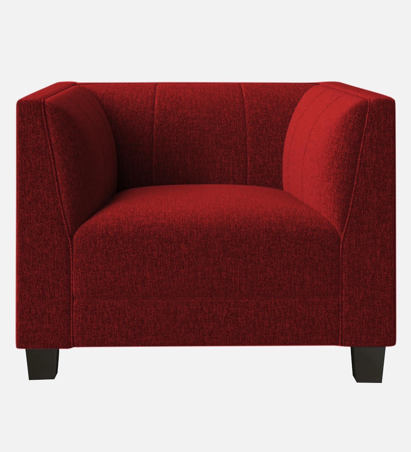 Chastin Fabric 1 Seater Sofa in Blood Maroon Colour