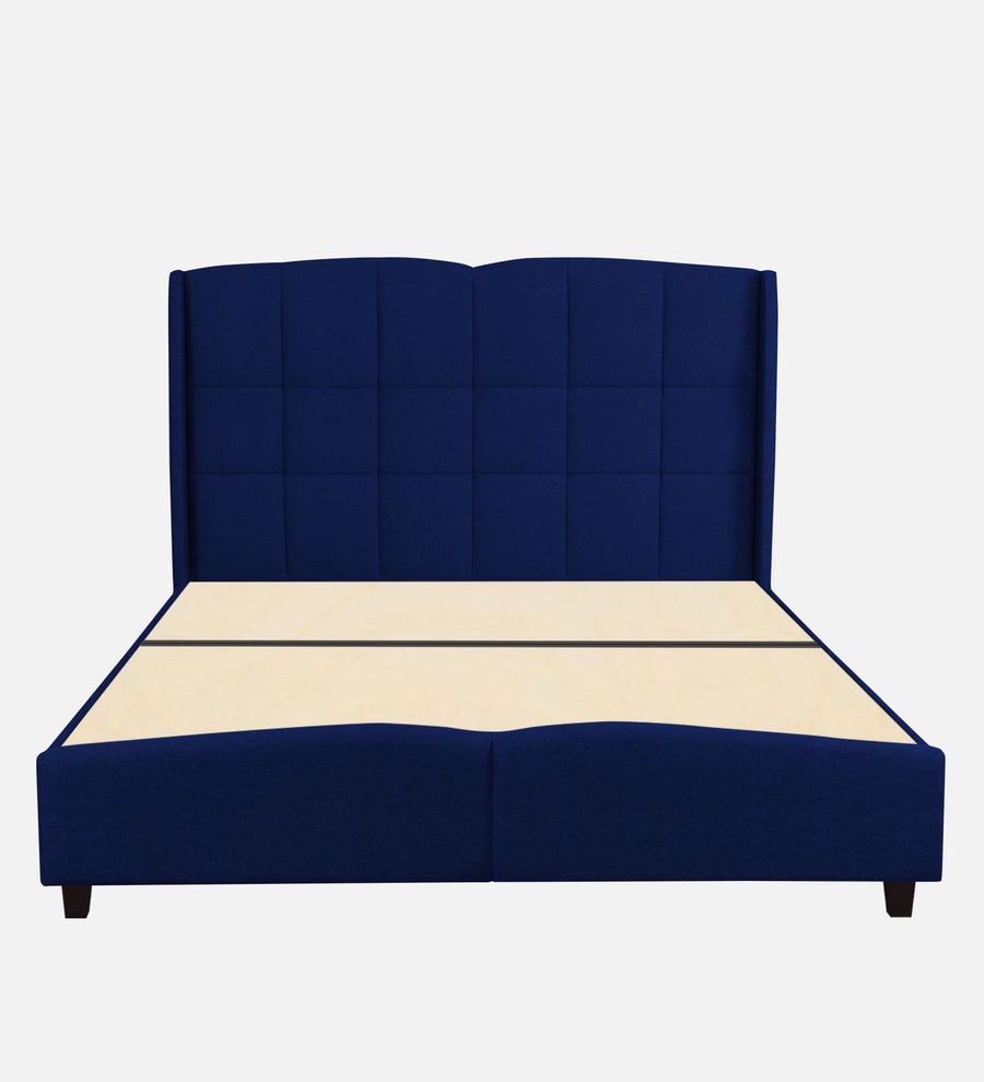 Jovi Velvet Upholstered Queen Size Bed In Imperial Blue Colour - Febonic Living