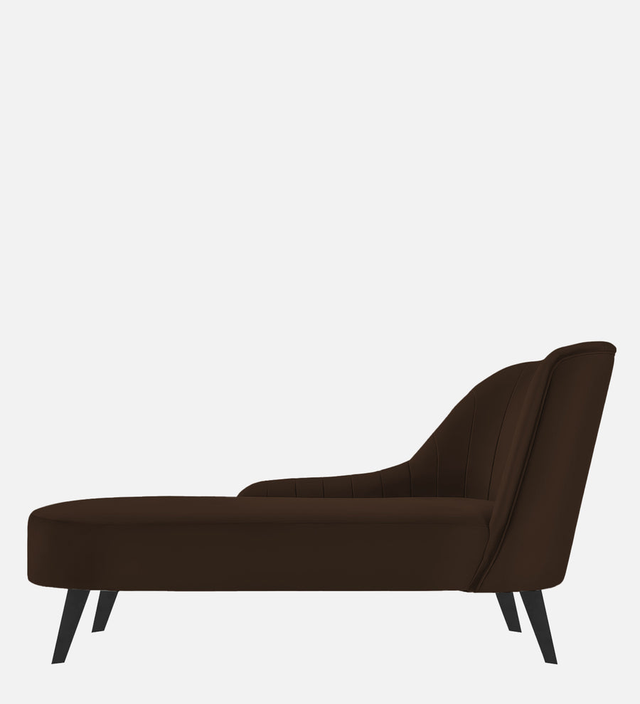 Flora Velvet Lhs Chaise Lounger In Chocolate Brown Colour - Febonic Living
