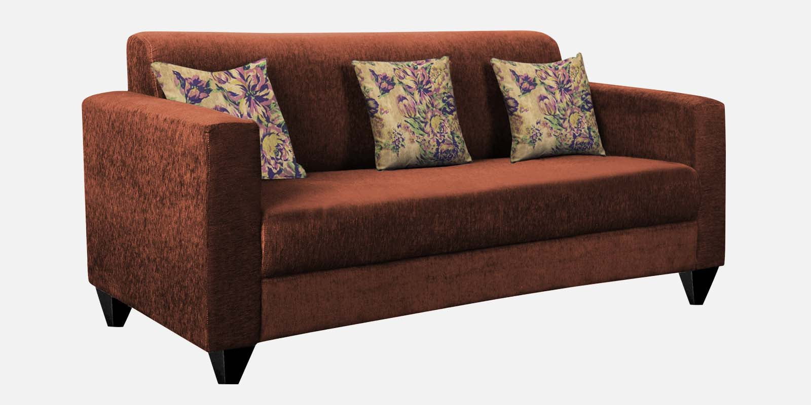 Lipu Fabric 3 Seater Sofa in Coffee Brown Colour