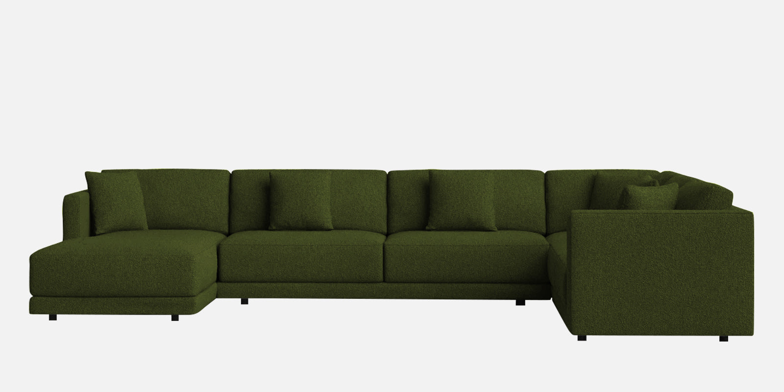 Carlin Fabric RHS 8 Seater Sectional Sofa In Olive Green Colour