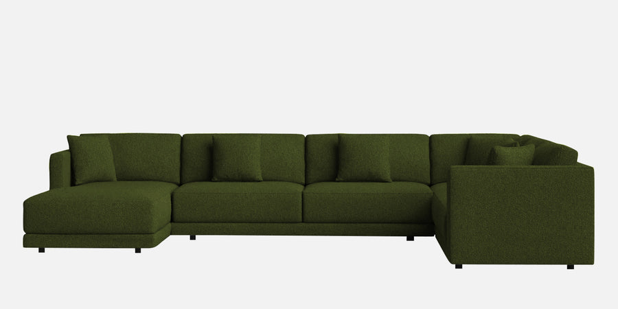 Carlin Fabric Rhs 8 Seater Sectional Sofa In Olive Green Colour - Febonic Living