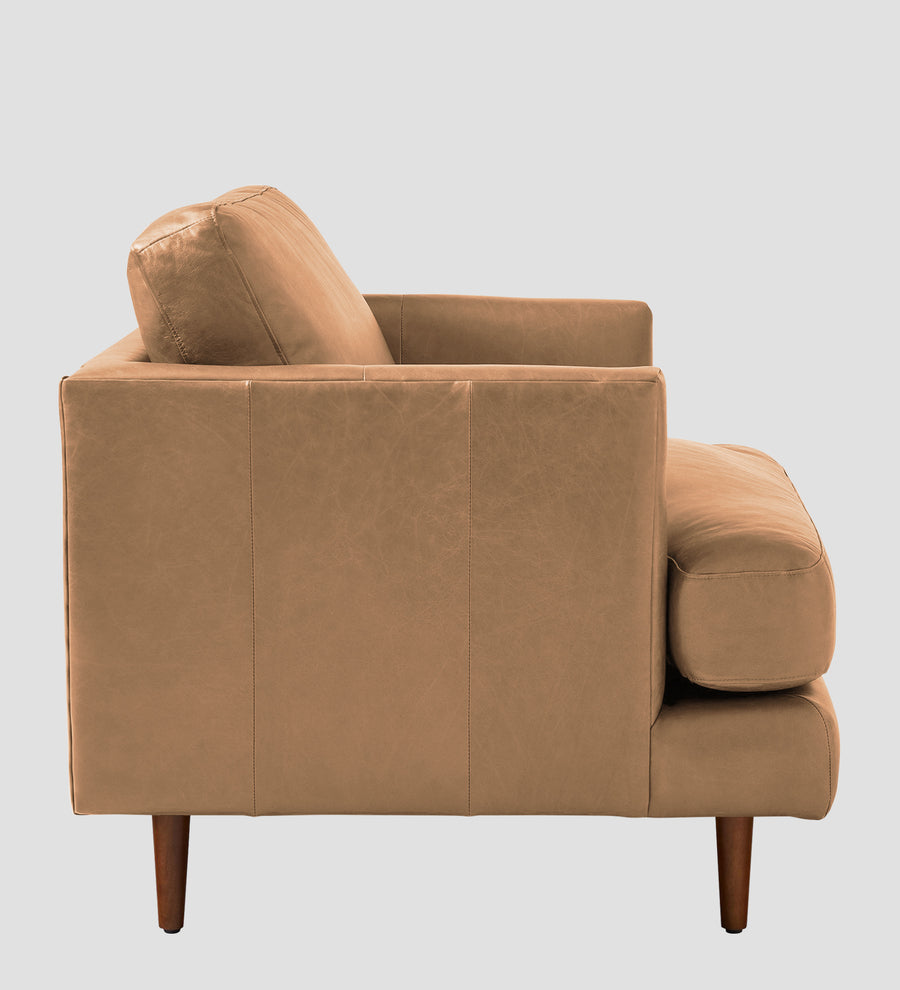 Sterio Leatherette 1 Seater Sofa In Sepia Beige Colour - Febonic Living