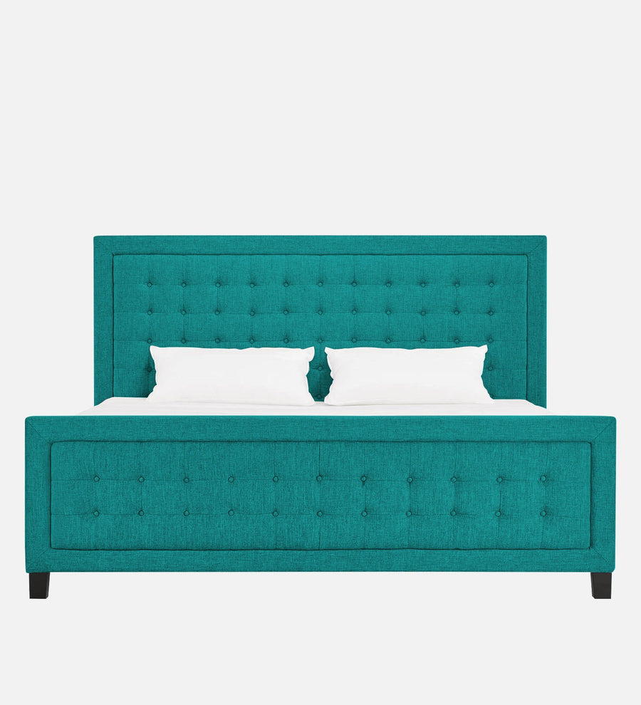 Kaster Fabric Upholstered King Size Bed In Sea Green Colour - Febonic Living