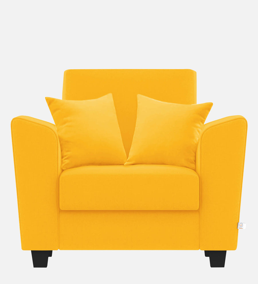 Daku Fabric 1 Seater Sofa In Bold Yellow Colour - Febonic Living